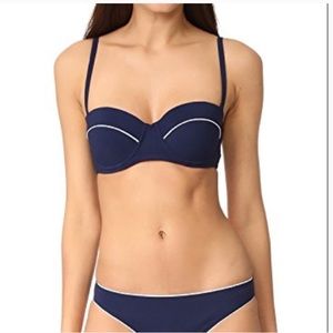 Tory Burch riviera navy white stripe swimsuit xs-s